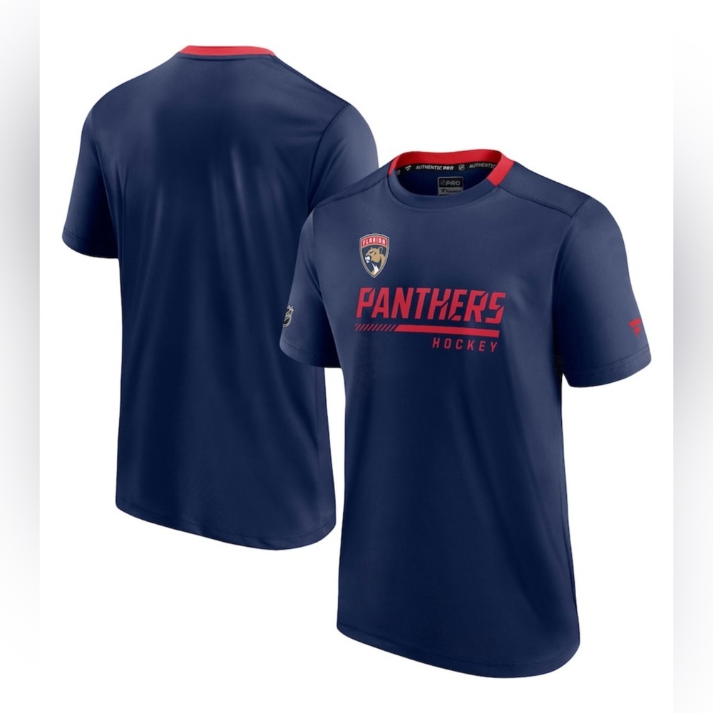 Florida Panthers Fanatics Authentic Pro Locker Room Shirt Navy Blue Jersey Large